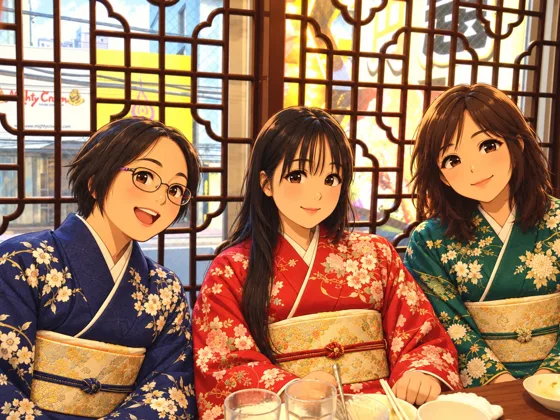 My wife with two friends. She is in the middle. — Photo 10