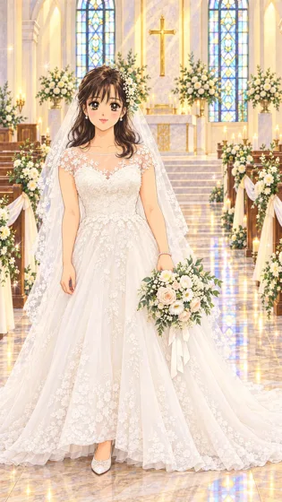 Tomako in a wedding dress — Photo 27